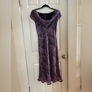 BCBG Paris Silk Bias-Cut Midi Dress NWT